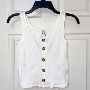 White Button Up Tank Top